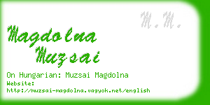 magdolna muzsai business card